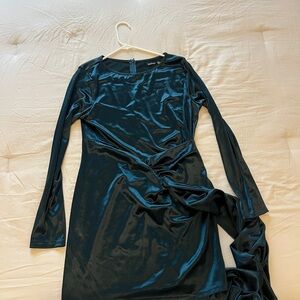 Elegant Green Velvet Dress